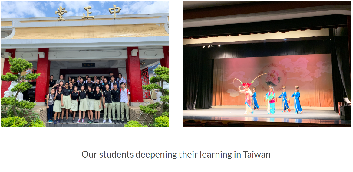 Our students deepening their learning in Taiwan